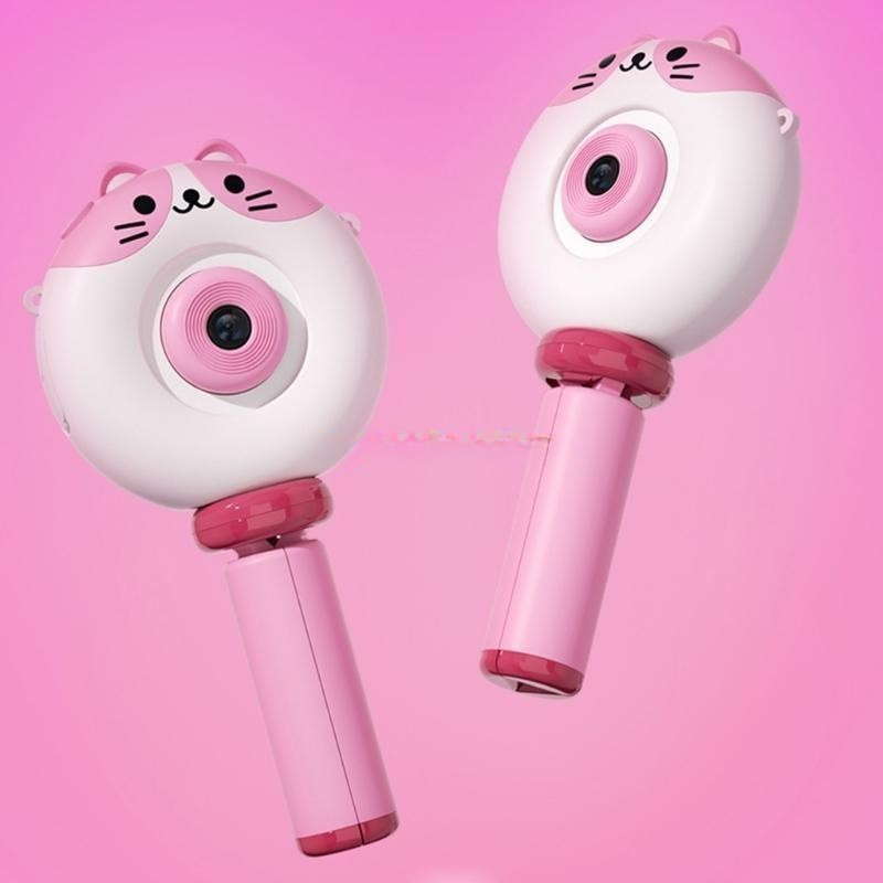 Multiple KidSnap toy cameras in various colors: red, blue, green, yellow, on a display