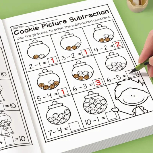 Kindergarten math workbook for ages 3-5+, early learning addition subtraction activities, preschool education