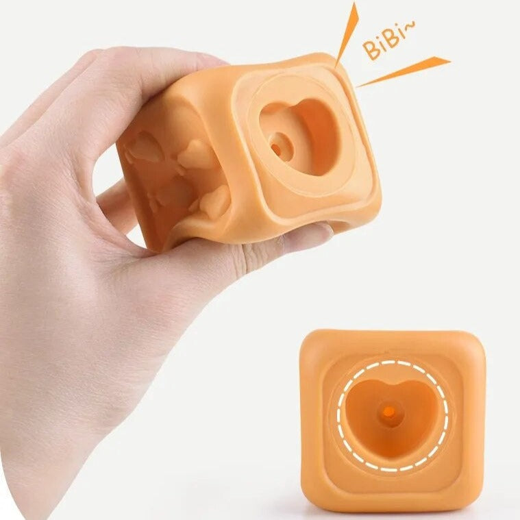 Koala Cubes teether, a versatile baby toy promoting fine motor skills and tactile exploration