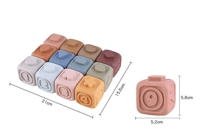 Brightly colored Koala Cubes stacking teether, an engaging educational toy for baby's development
