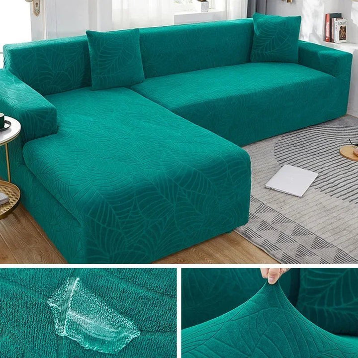 Modern L-shape sectional sofa protector, a stretch cover for stylish home decor and durability.