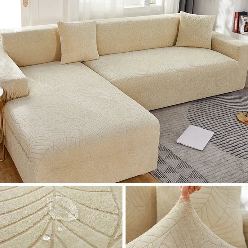 Versatile L-shape sofa cover, an elastic polyester slipcover suitable for various living room styles.