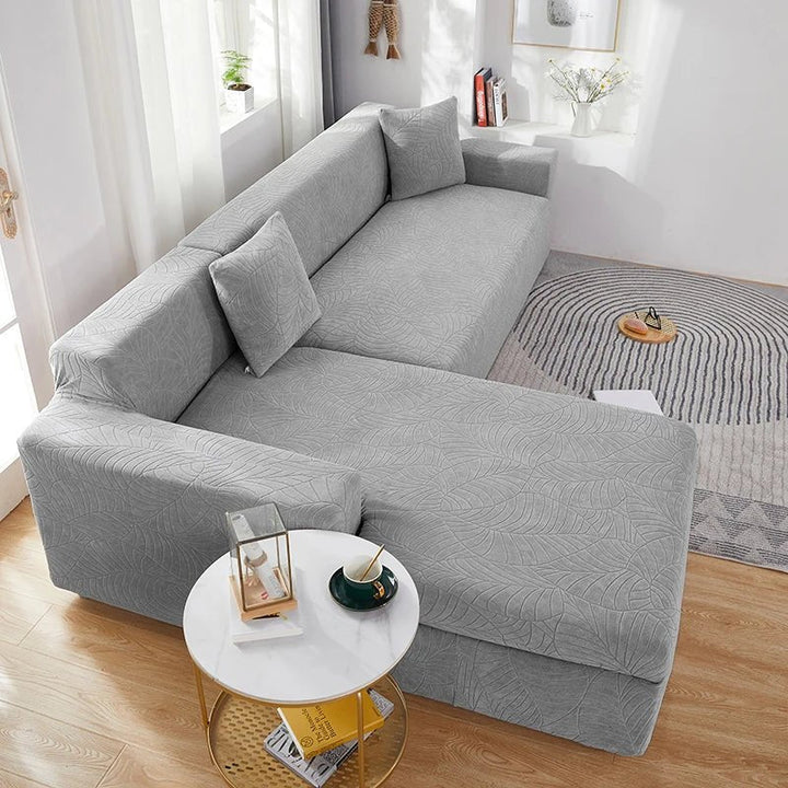 Elastic stretch L-shape sofa cover for sectional protector, ideal for pet-friendly home decor.