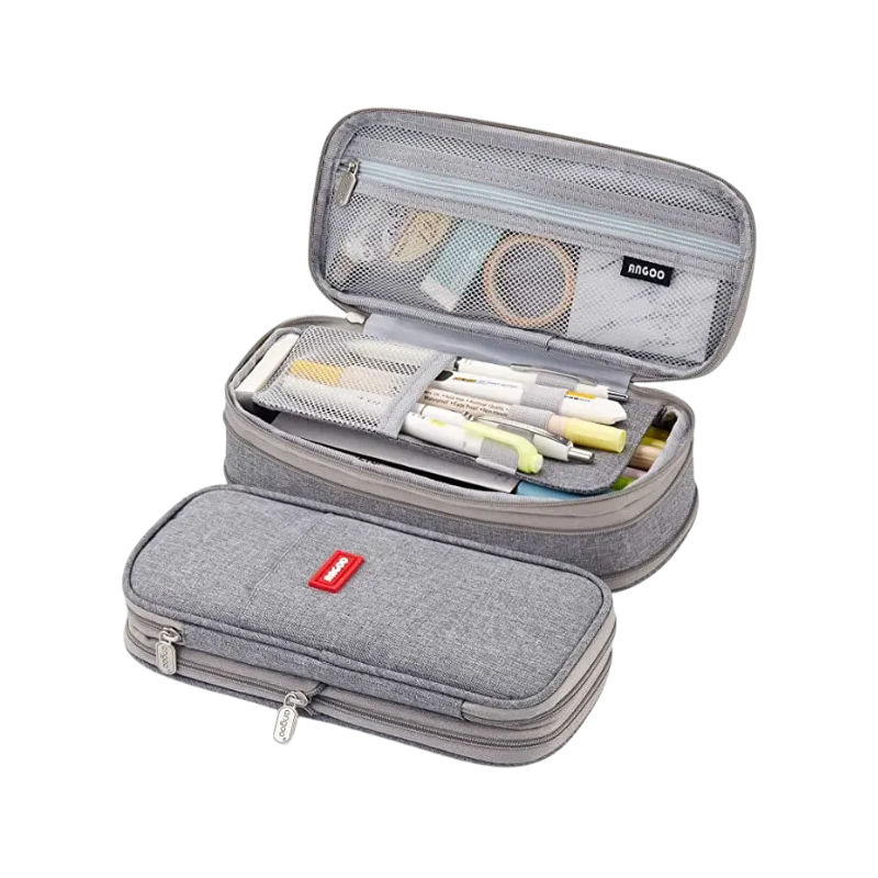 Durable large capacity pen pouch, multi-functional for school, office, or as a general travel organizer.
