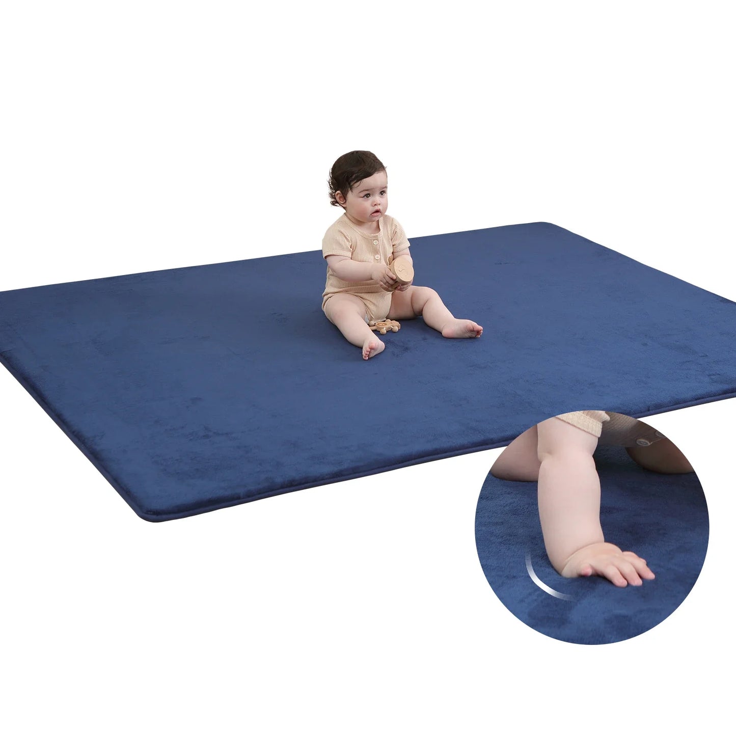 Large memory foam baby crawling mat, thick and non-slip, enriching nursery play.