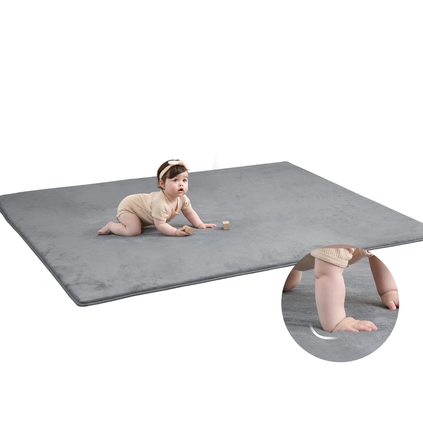 Child safety memory foam mat, non-slip and thick for a secure baby play area.