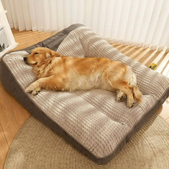 Comfy large pet bed with a removable, washable cover, perfect for orthopedic support for big dogs.
