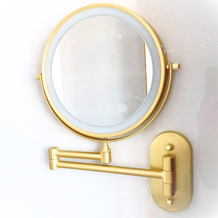 Wireless LED vanity mirror providing bright, adjustable lighting for flawless makeup application.