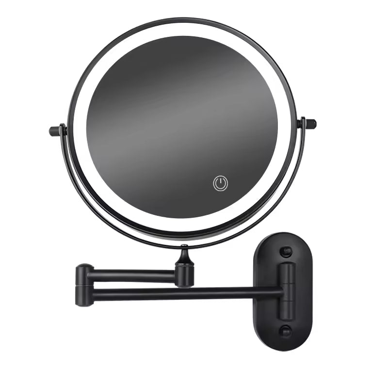 Sleek LED lighted beauty mirror, ideal for detailed makeup & skincare with natural light simulation.