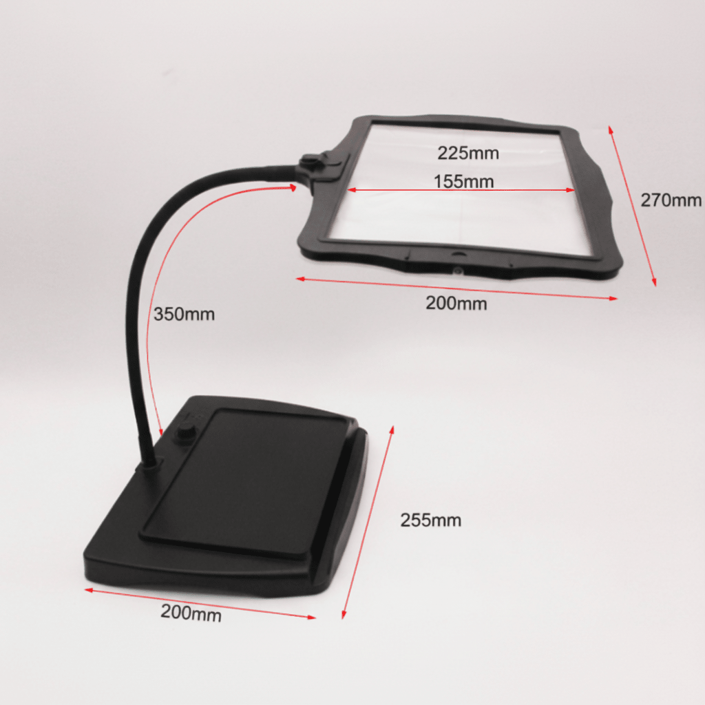 Bright LED desk lamp for hobbies, crafts, and intricate tasks. Rechargeable magnification helps reduce eye strain.
