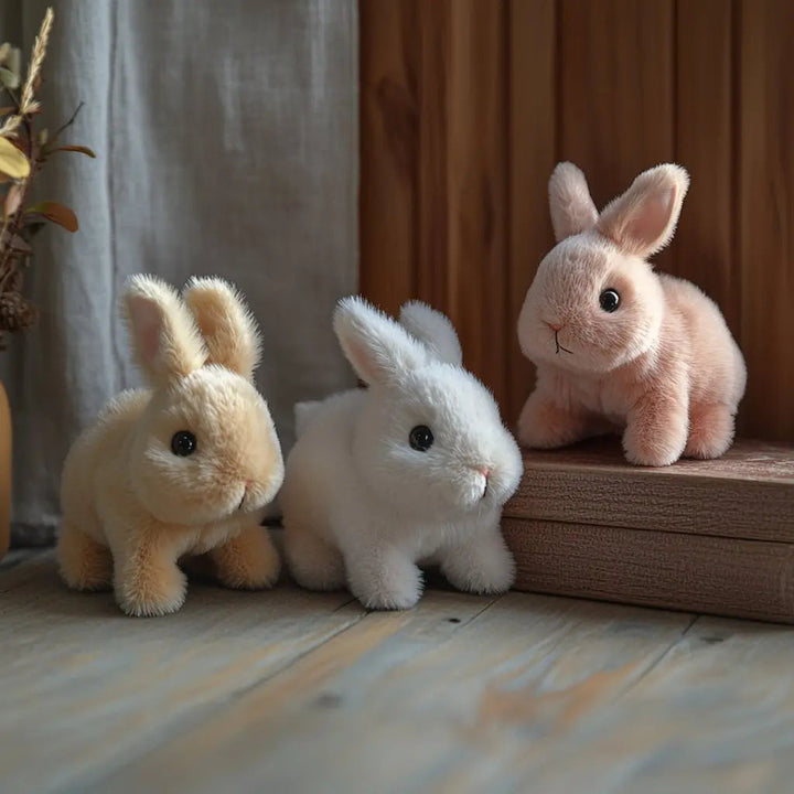 Realistic bunny plush toy featuring ultra-soft fur & lifelike movement. An adorable electronic pet for kids.