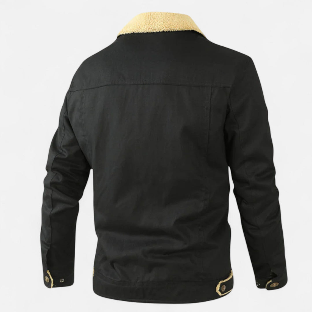 Stylish men's bomber jacket with sherpa collar for ultimate winter warmth. Classic aviator design, modern fit.