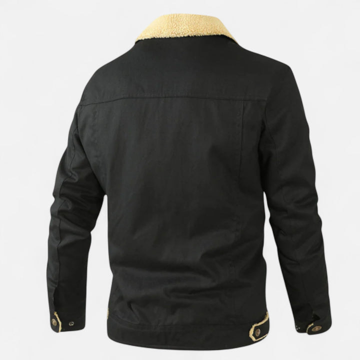 Stylish men's bomber jacket with sherpa collar for ultimate winter warmth. Classic aviator design, modern fit.