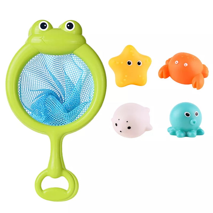 Assortment of cute animal-shaped light-up bath toys for children's water play