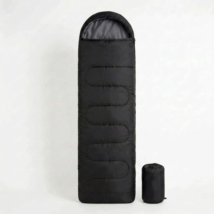 Durable 3-season sleeping bag for camping adventures. Lightweight & compact hiking gear for outdoor enthusiasts.