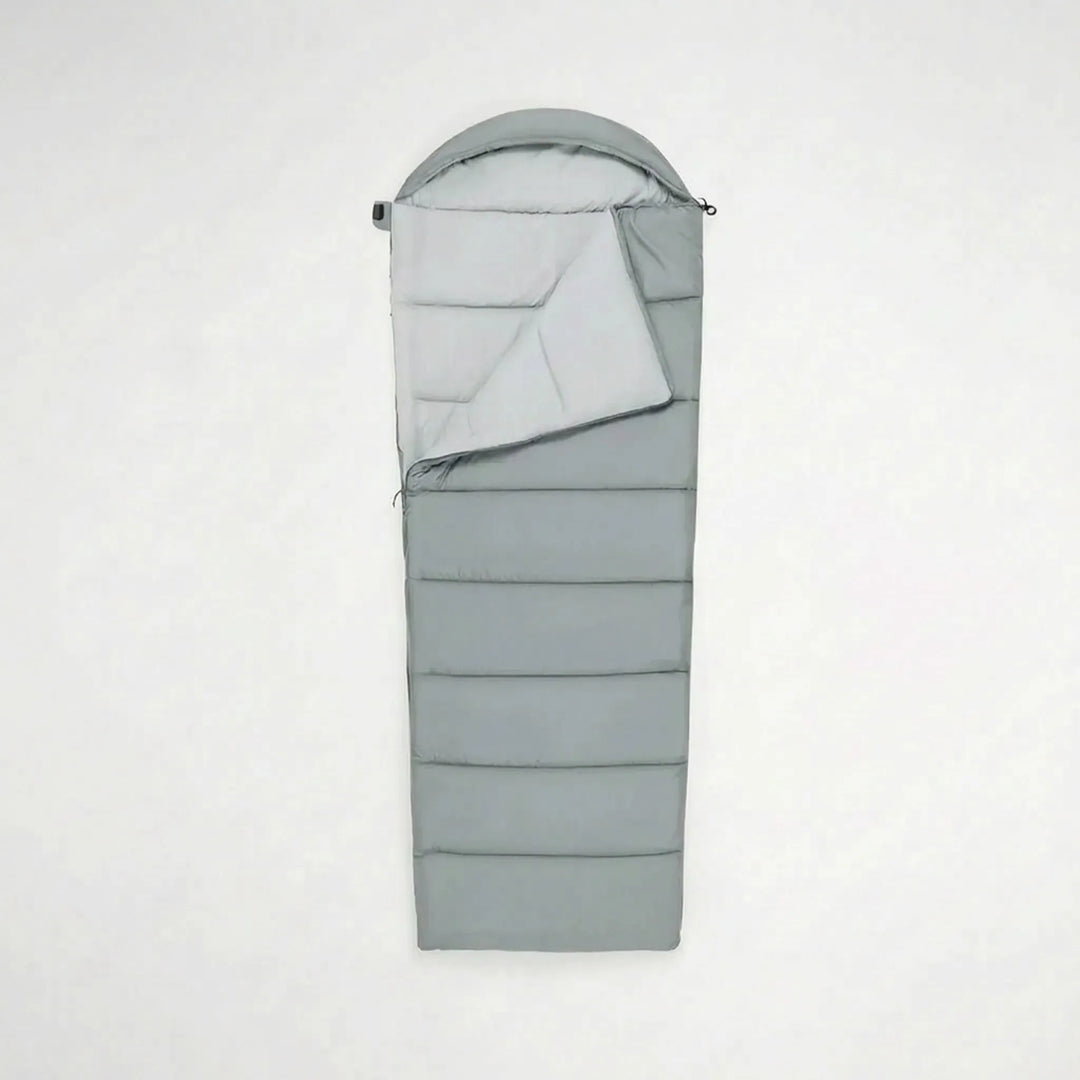 Durable 3-season envelope sleeping bag for camping and hiking. Lightweight, portable, and comfortable for outdoor trips.