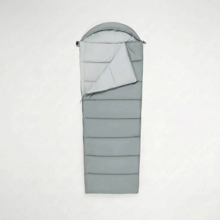 Durable 3-season envelope sleeping bag for camping and hiking. Lightweight, portable, and comfortable for outdoor trips.