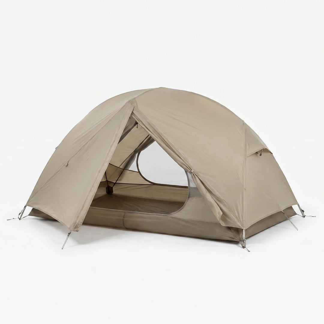 Spacious interior of a lightweight 3-season tent, perfect for comfortable rest.