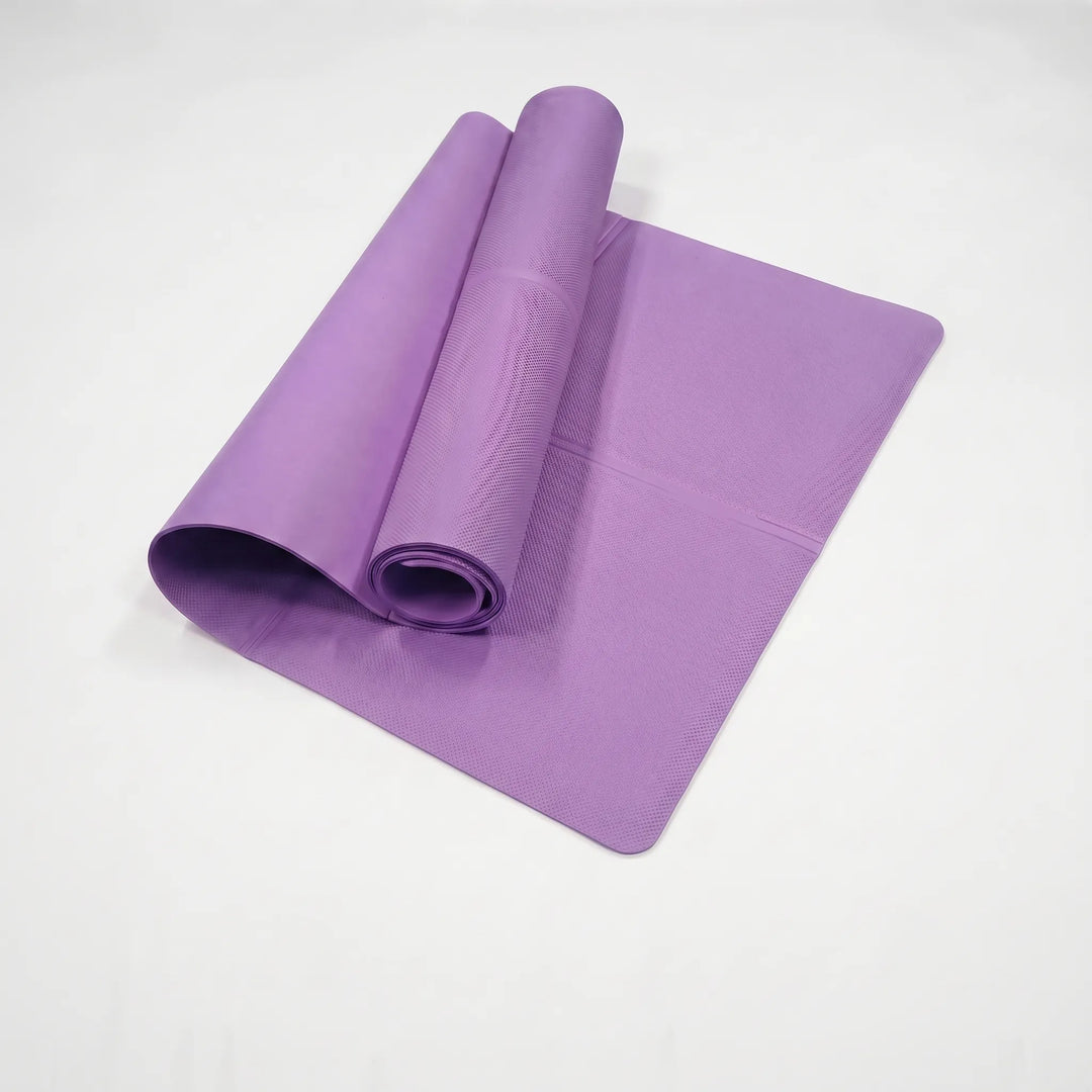 Non-slip exercise mat for safe yoga, pilates, and general fitness workouts. Cushioned comfort for all levels.