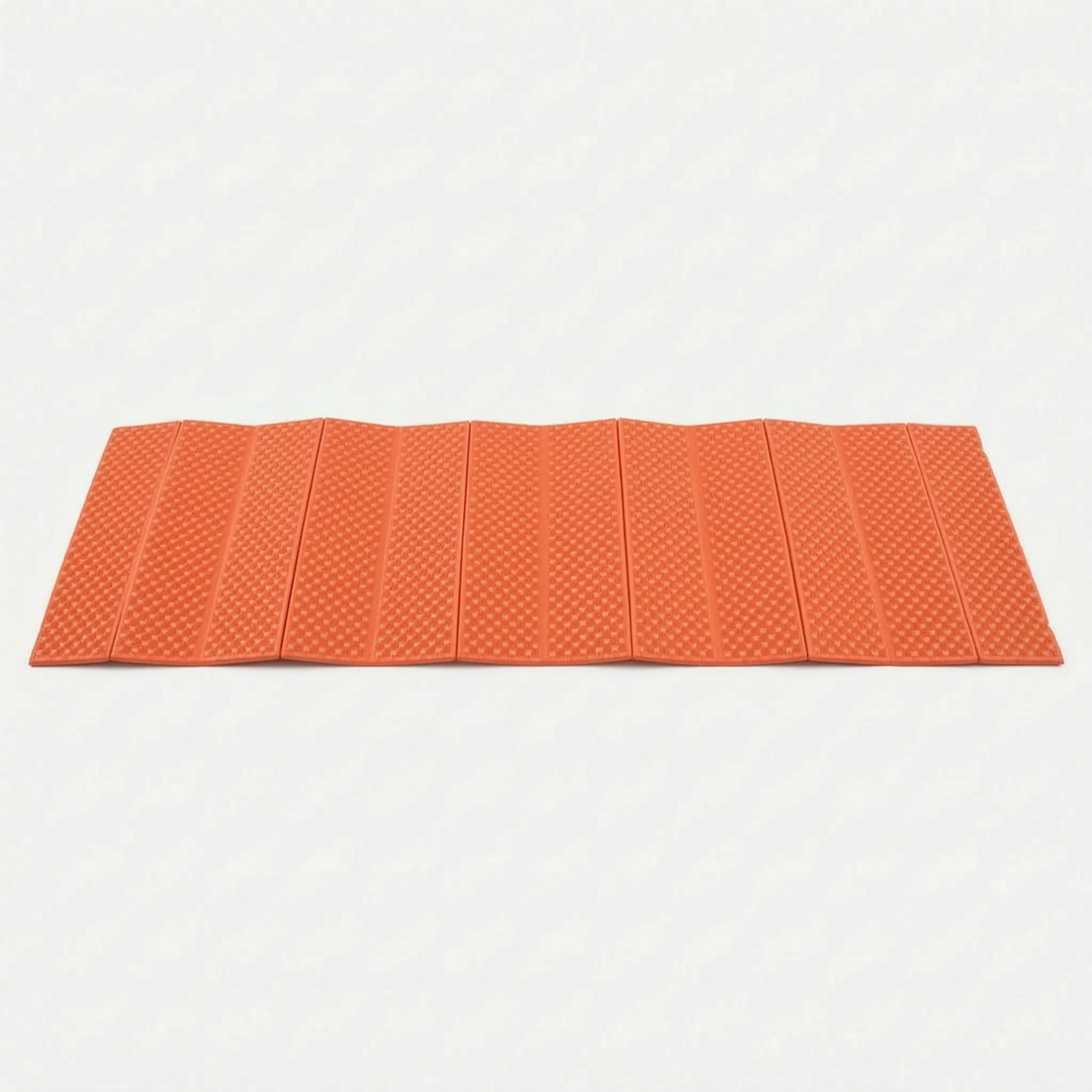 Durable XPE foam sleeping pad, ultralight & foldable for camping & hiking adventures.