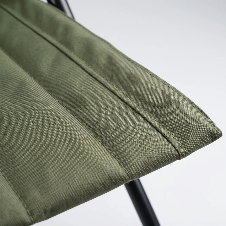 Ergonomic portable ground chair with supportive backrest for comfortable outdoor seating during sports or festivals.