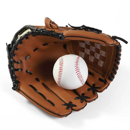 Durable synthetic leather softball mitt, adjustable for youth and adult athletic gear