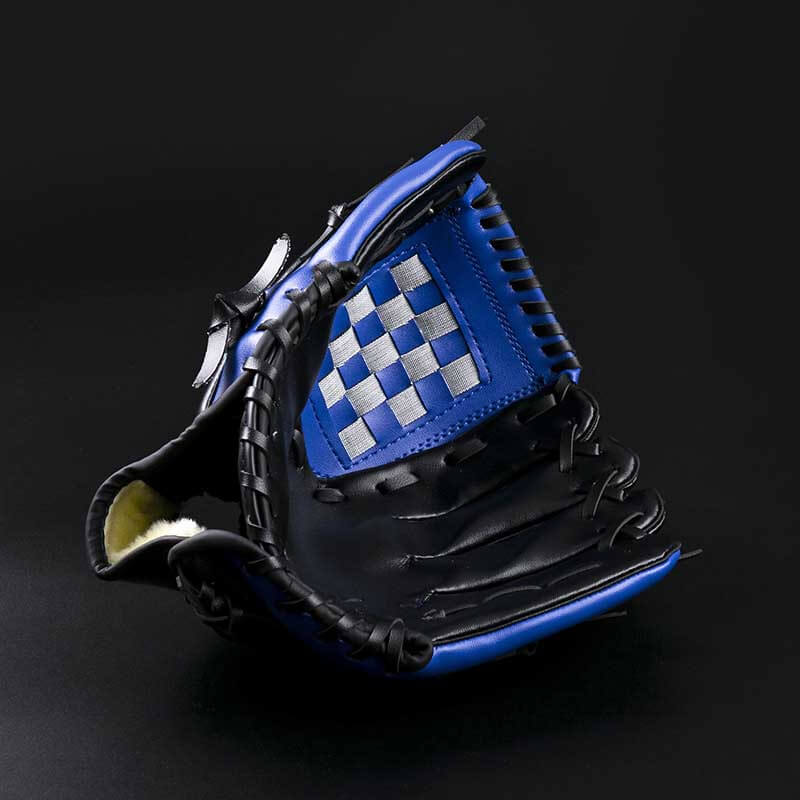 Baseball glove with adjustable wrist strap, synthetic leather for youth and adult players
