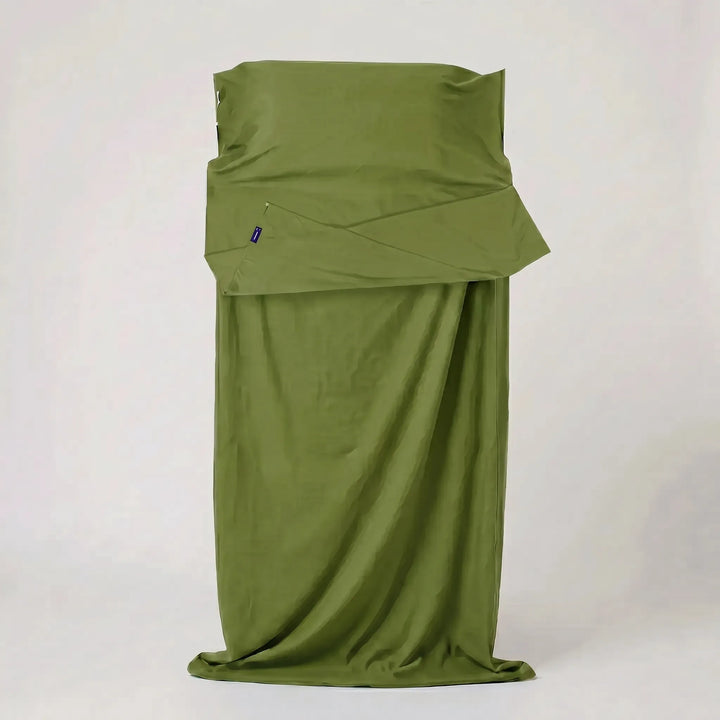 Versatile travel sleeping bag liner, unisex, perfect for camping, backpacking, hostels, and general outdoor adventure hygiene.