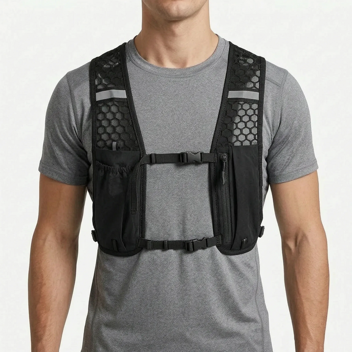 Durable lightweight unisex hydration vest, ideal for hiking, trail running, & general outdoor sports.