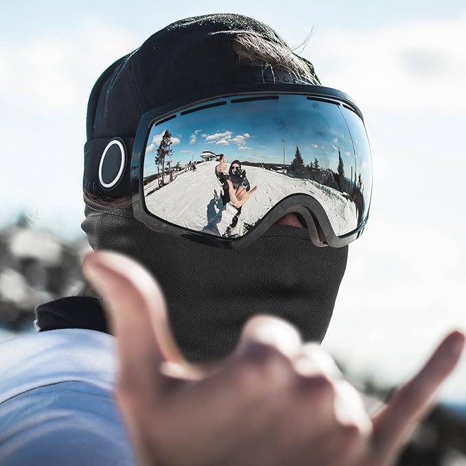 Full-face lightweight ski mask with UV protection. Unisex balaclava for cold weather & sun protection.