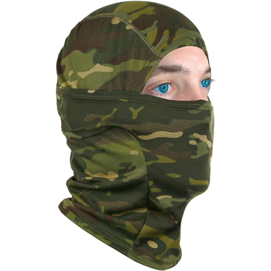 Breathable UV protection balaclava for motorcycle riding & hiking. Lightweight face mask, all seasons.