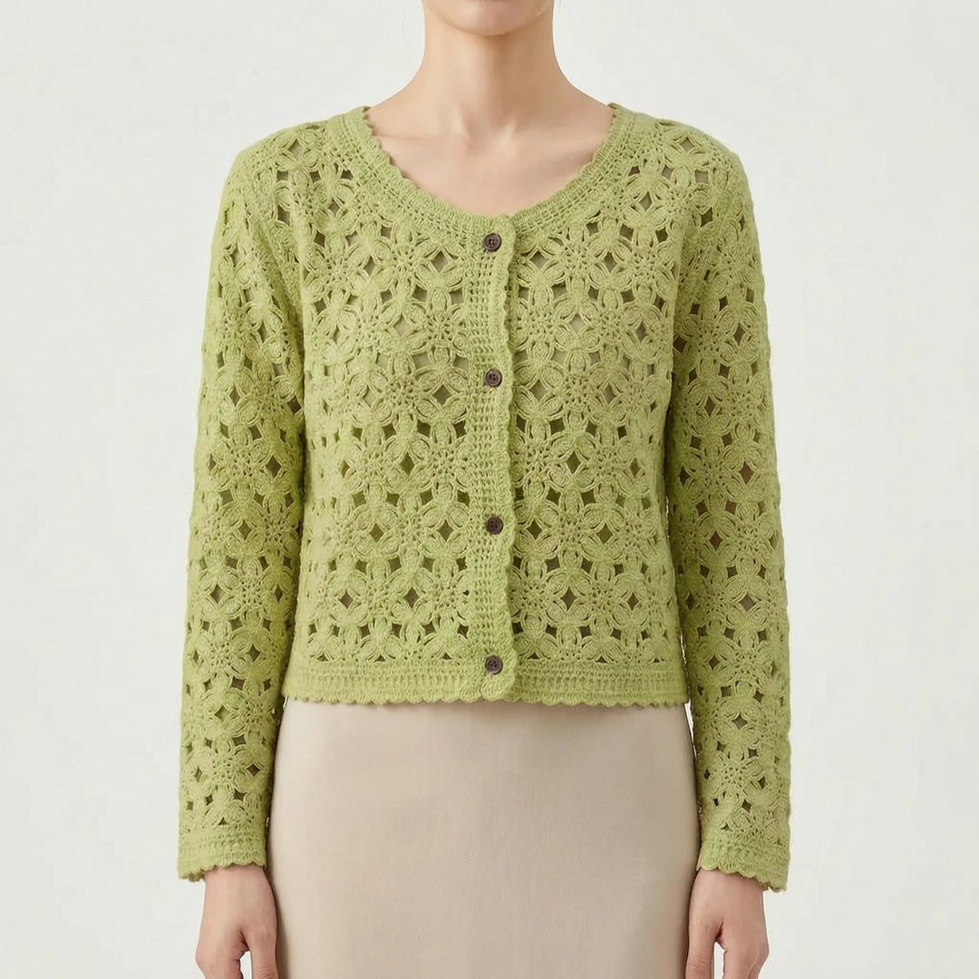 Versatile one-size women's openwork cardigan, a lightweight summer layer for bohemian or casual outfits.