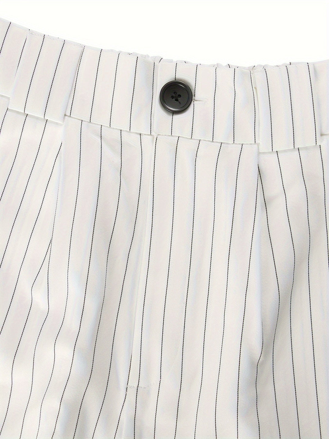 Women's striped blazer and matching shorts set. A versatile lightweight two-piece for summer fashion.