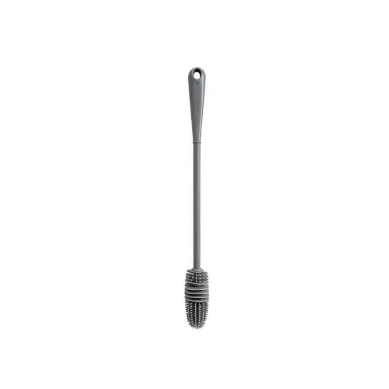 Gray silicone long handle brush for meticulous baby bottle and feeding accessory cleaning 125 characters