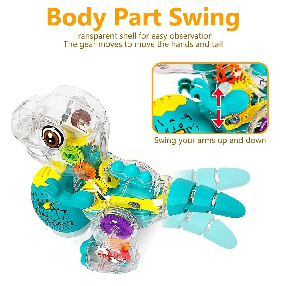 Close-up of a detailed luminous Triceratops dinosaur toy, perfect for young children's motor skills.