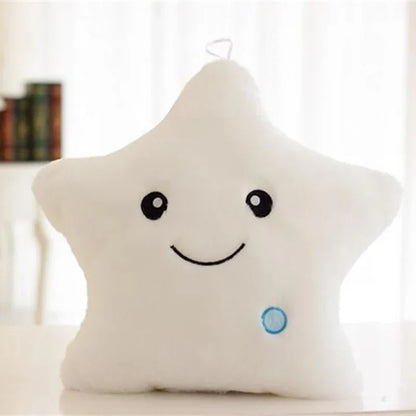 Cute luminous heart plush pillow, glowing decor for a child's bedroom, soft and cozy.