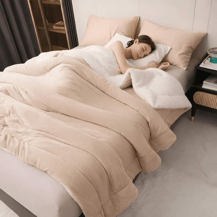 Luxurious fleece blanket, soft and warm, perfect for ultimate home comfort & bedroom decor.
