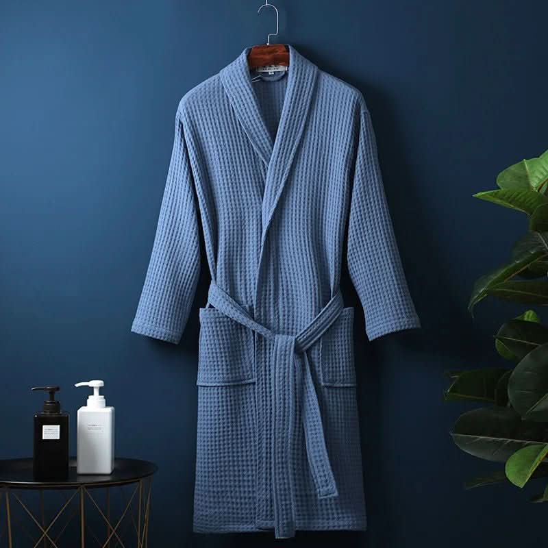 Unisex AirWeave Waffle Bathrobe, designed for breathable comfort and stylish relaxation at home.