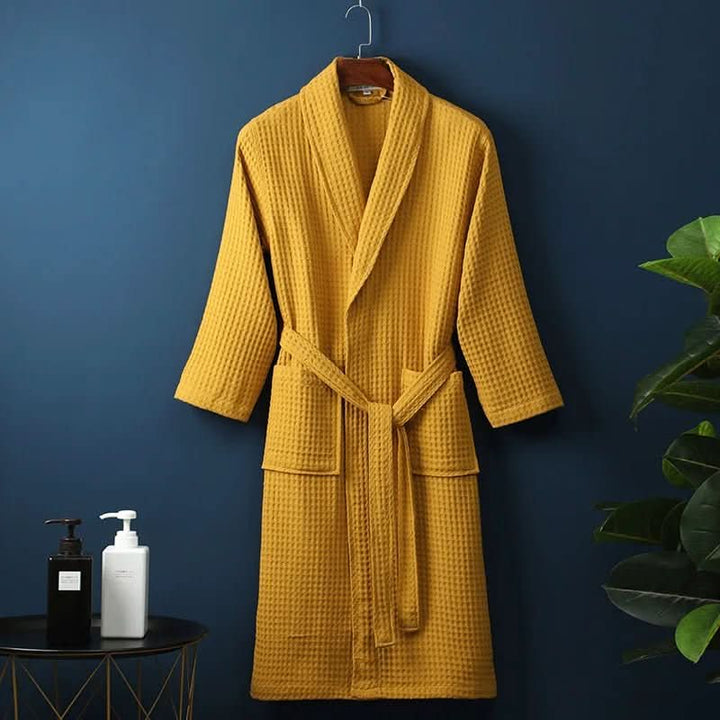 Enjoy ultimate home comfort with this AirWeave Waffle Bathrobe, a luxurious and cozy spa robe.