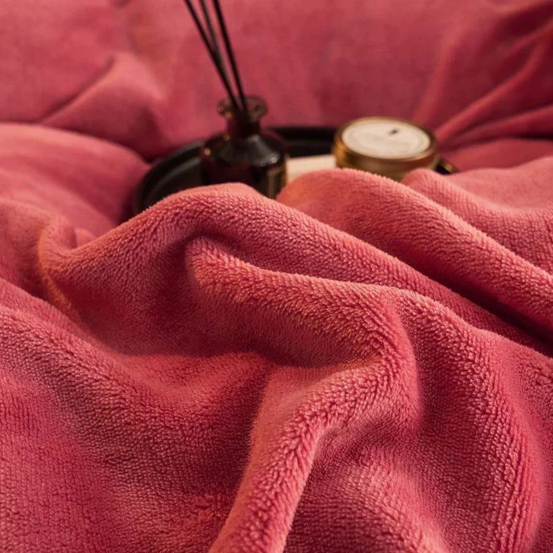 Indulge in luxury with this soft velvet fleece comforter bedding set for serene sleep.