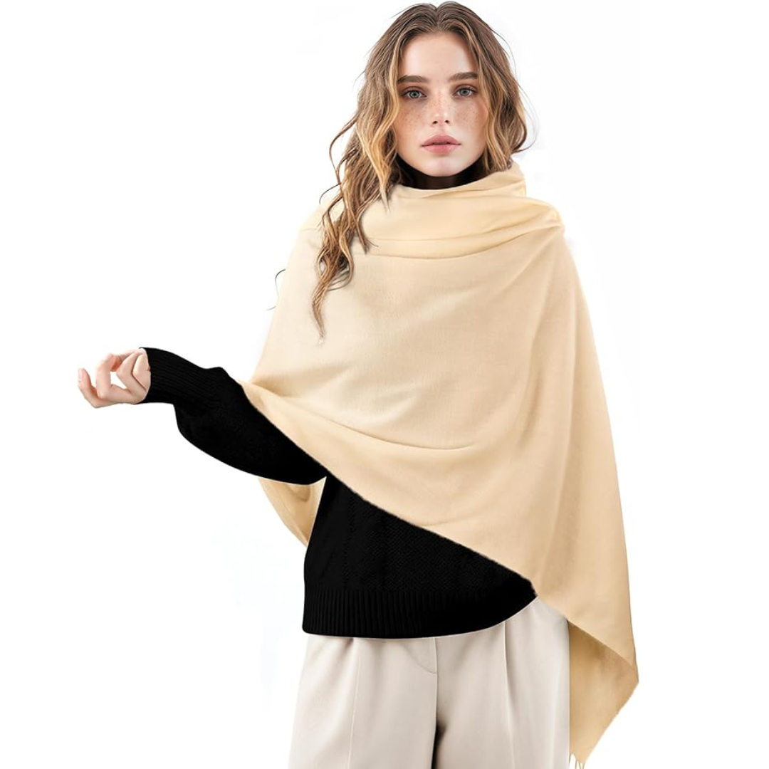 Women's warm cashmere plaid scarf, elegant and perfect for cold days.