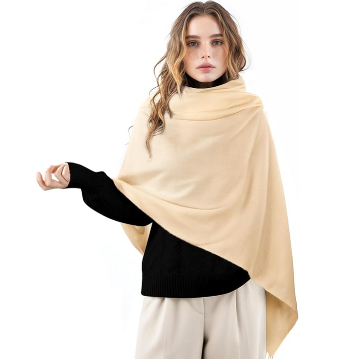 Women's warm cashmere plaid scarf, elegant and perfect for cold days.