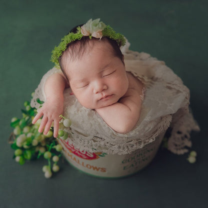 Unisex baby swaddle and lace blanket, a beautiful accessory for newborn photography props.