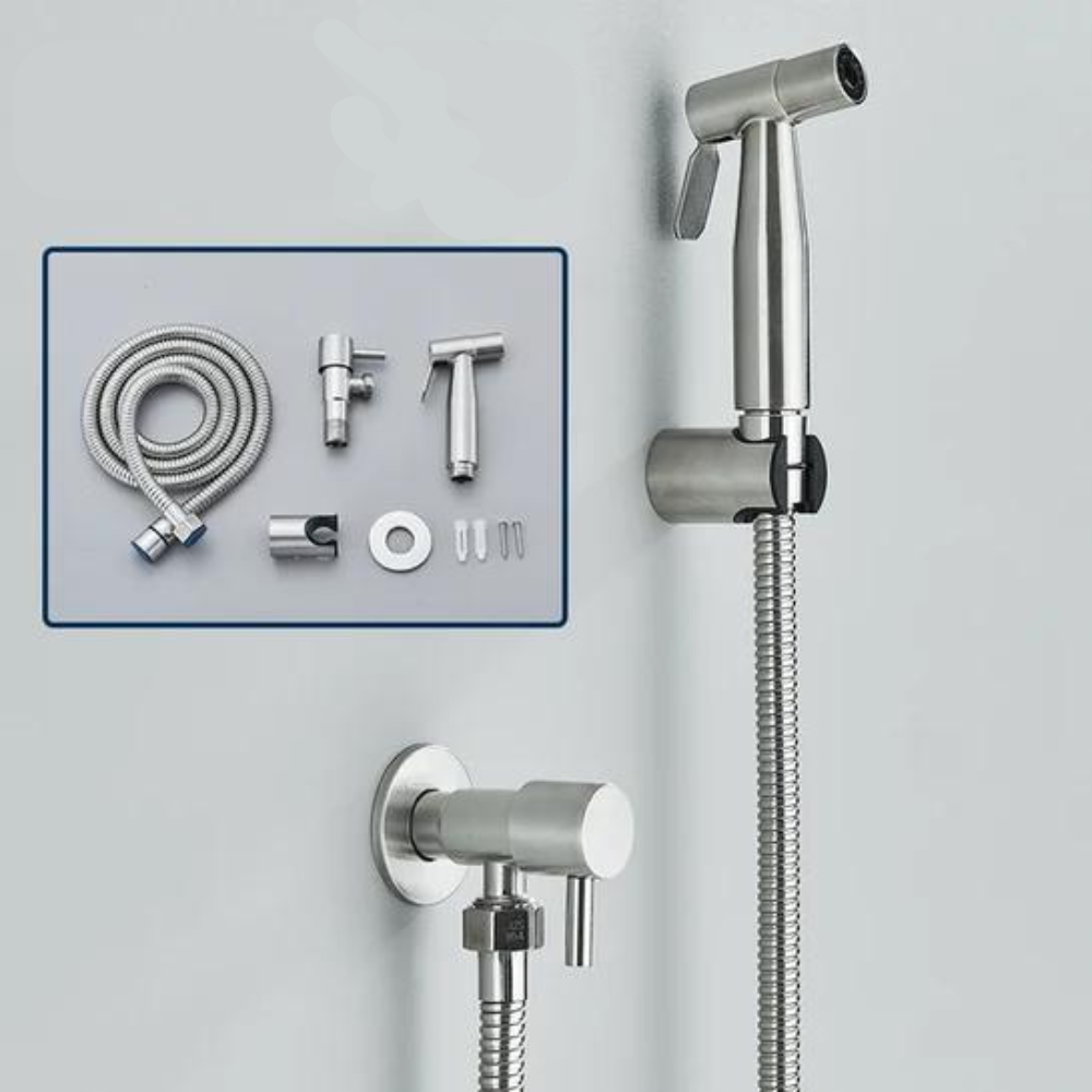 Unisex PureFlow bidet hand shower sprayer, ergonomic design for precise adjustable pressure & thorough hygiene.