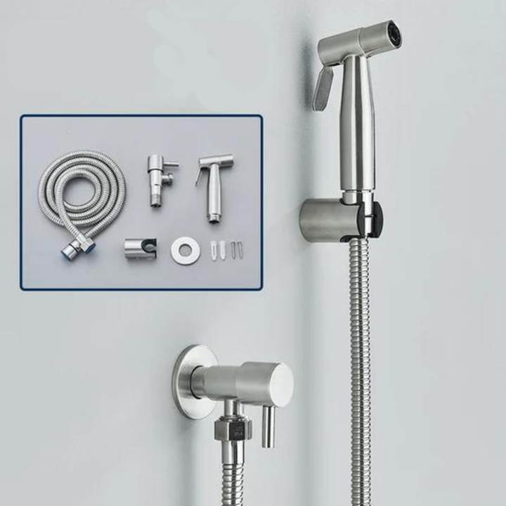 Unisex PureFlow bidet hand shower sprayer, ergonomic design for precise adjustable pressure & thorough hygiene.