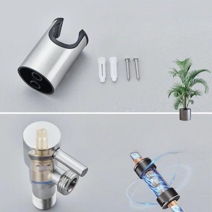 Elegant stainless steel bidet shower for enhanced personal hygiene, PureFlow delivers adjustable, refreshing clean.