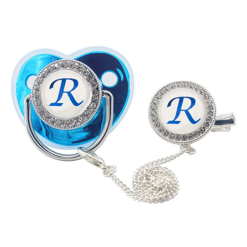 Sparkling rhinestone baby pacifier, a luxury feeding essential with a soft silicone nipple