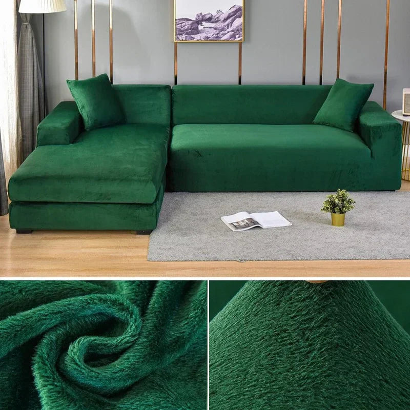 Elegant home decor: stretch velvet couch slipcover, machine washable, living room essential.