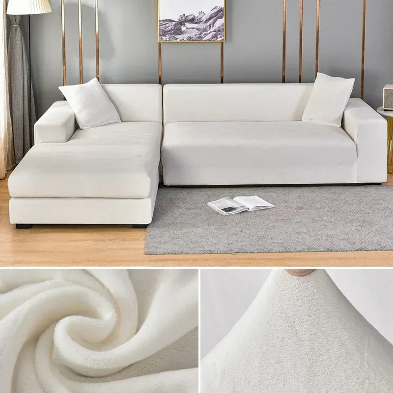 Sofina stretch velvet sofa protector, luxurious design, comfortable & durable for living rooms.