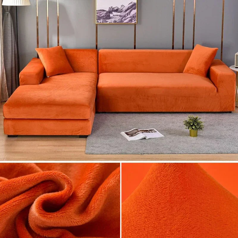 Elegant stretch velvet furniture protector, adds a touch of luxury to your living room.